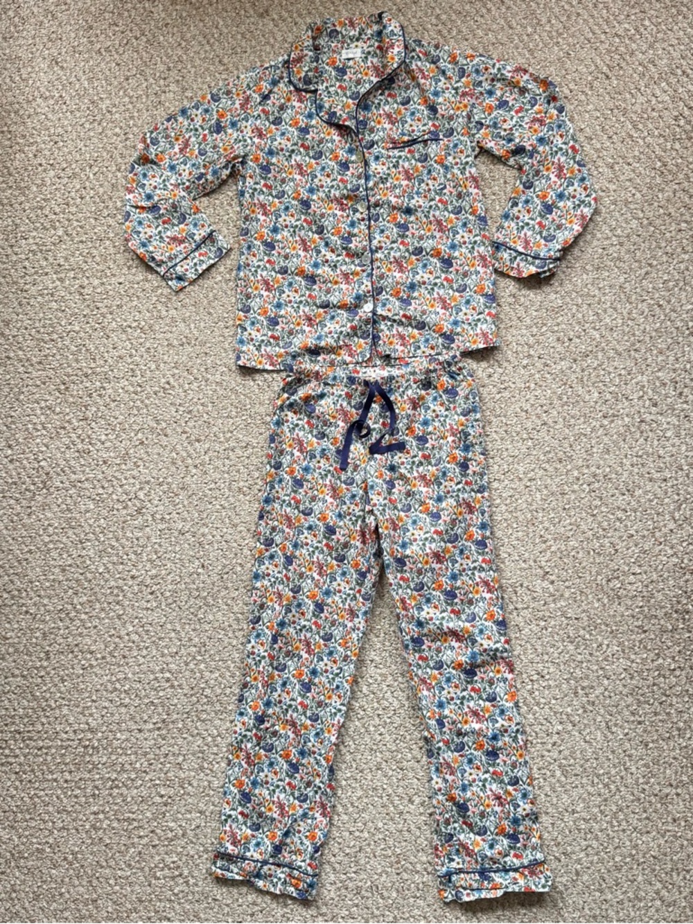 BedHead Pajamas Floral Print 100% Organic Cotton with Liberty Fabric Size Small
